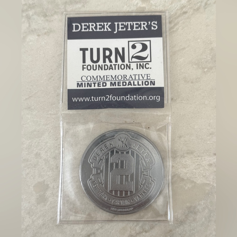 Derek Jeter's Turn 2 Foundation Commemorative Minted Medallion. Great Gift.